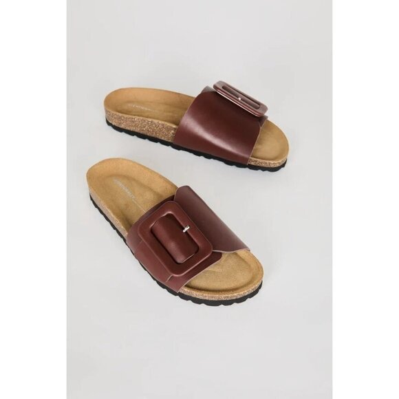New Intentionally Blank CLARICE SANDAL in Chestnut Size 38 Slides